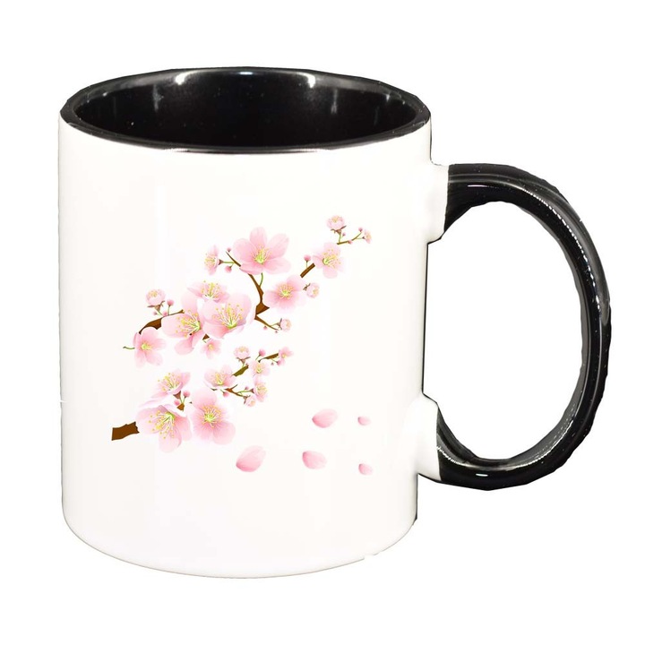 Cana "Flowering Tree", interior negru, 330ml, D466