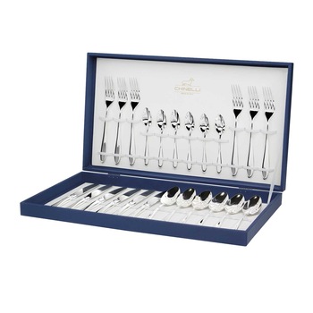 Set de 24 tacamuri argintate Posate Liscio by Chinelli Set de 24 tacamuri argintate Posate Liscio by Chinelli