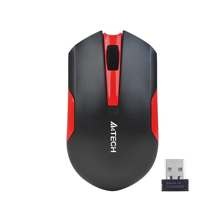 A4TECH V-TRACK G3-200N-1 fekete + piros WRLS egér