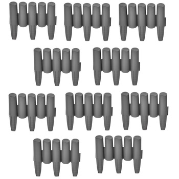 Bordura decorativa gradina Palisada 4, casa.pro, 24 x 27,5 x 4,5 cm, 60 bucati, lungime totala 1620cm, plastic, gri inchis Bordura decorativa gradina Palisada 4, casa.pro, 24 x 27,5 x 4,5 cm, 60 bucati, lungime totala 1620cm, plastic, gri inchis