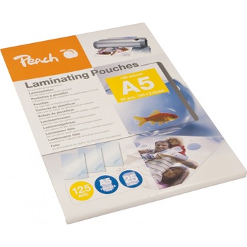 Folie laminare A5 125microni 154x216mm 100/set Peach PP525-03 510319 Folie laminare A5 125microni 154x216mm 100/set Peach PP525-03 510319