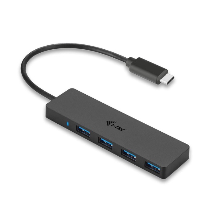 Hub I-TEC C31HUB404, USB, Пасивен, 4 x USB 3.0, Plug & Play, Черен