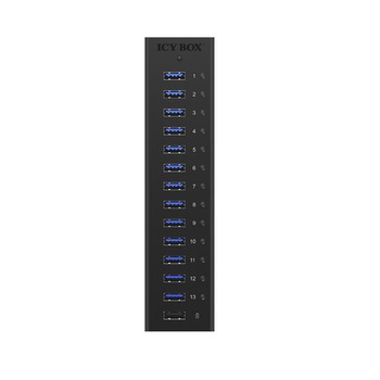 Hub USB Icy Box IB-AC6113, 13x USB 3.0, activ, Plug & Play, Negru Hub USB Icy Box IB-AC6113, 13x USB 3.0, activ, Plug & Play, Negru