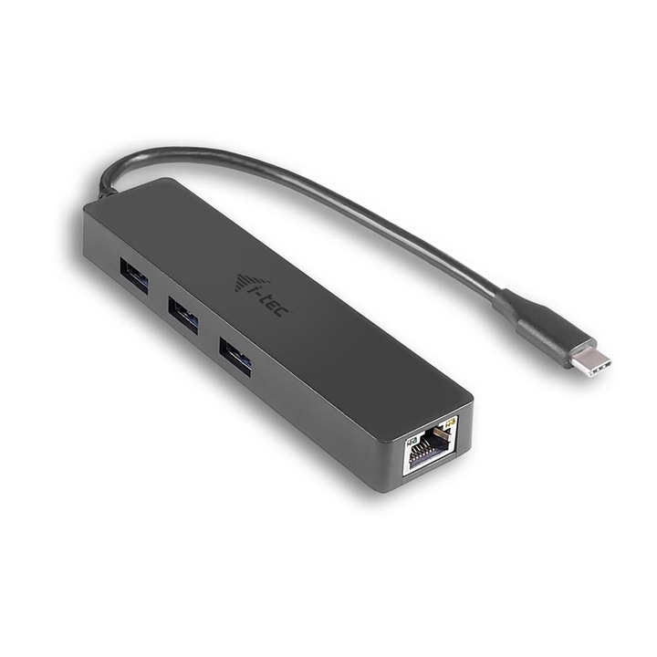 Хъб USB I-tec C Slim 3 Gigabit Ethernet USB 3.0 към RJ-45 3x USB 3.0