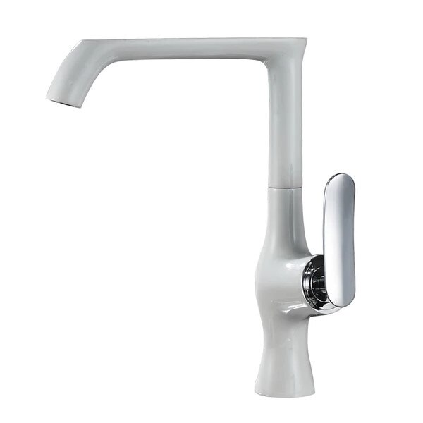 Baterie bucatarie lebada monocomanda alb-crom TRENDY S