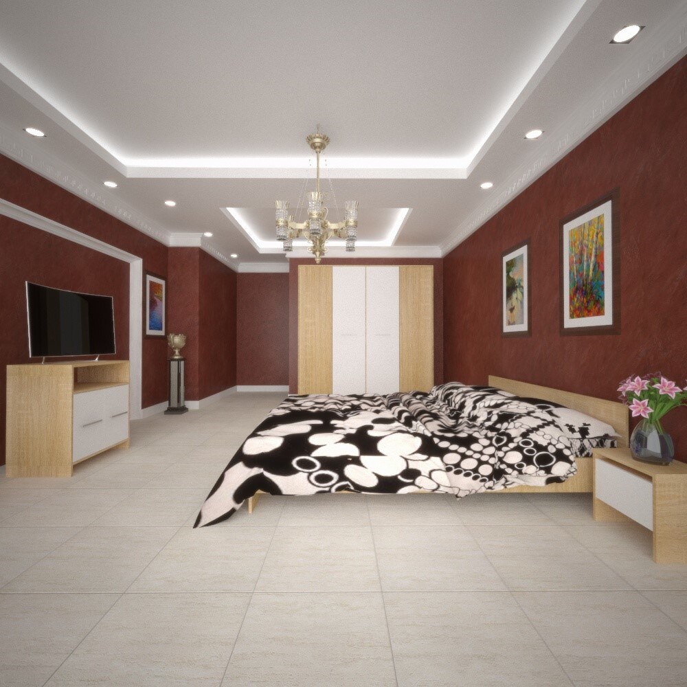 Set Dormitor Arezzo ,stejar sonoma+alb,pat 160x190