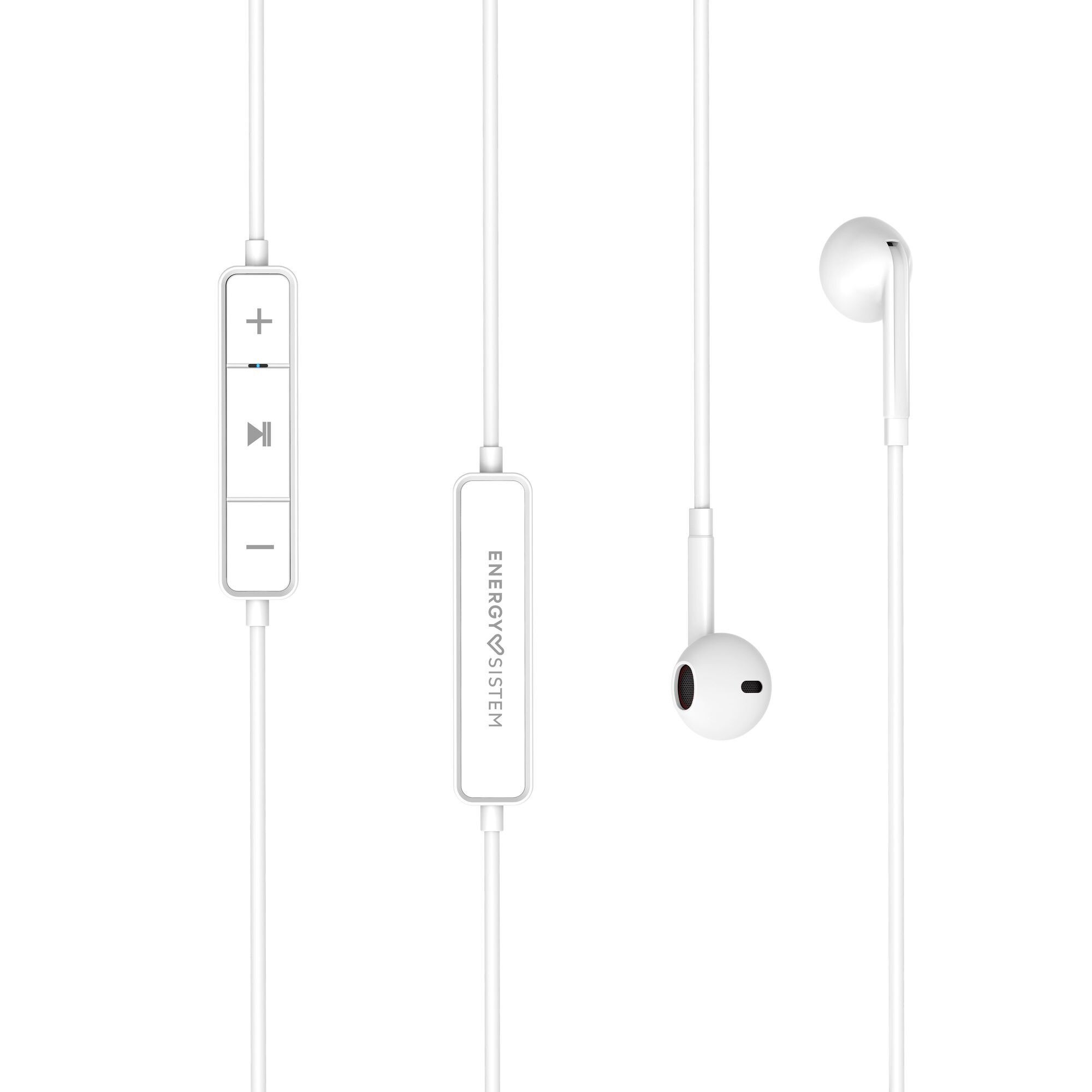 Casti in-ear Energy Sistem Earphones 1, bluetooth, Control talk, microfon, albe