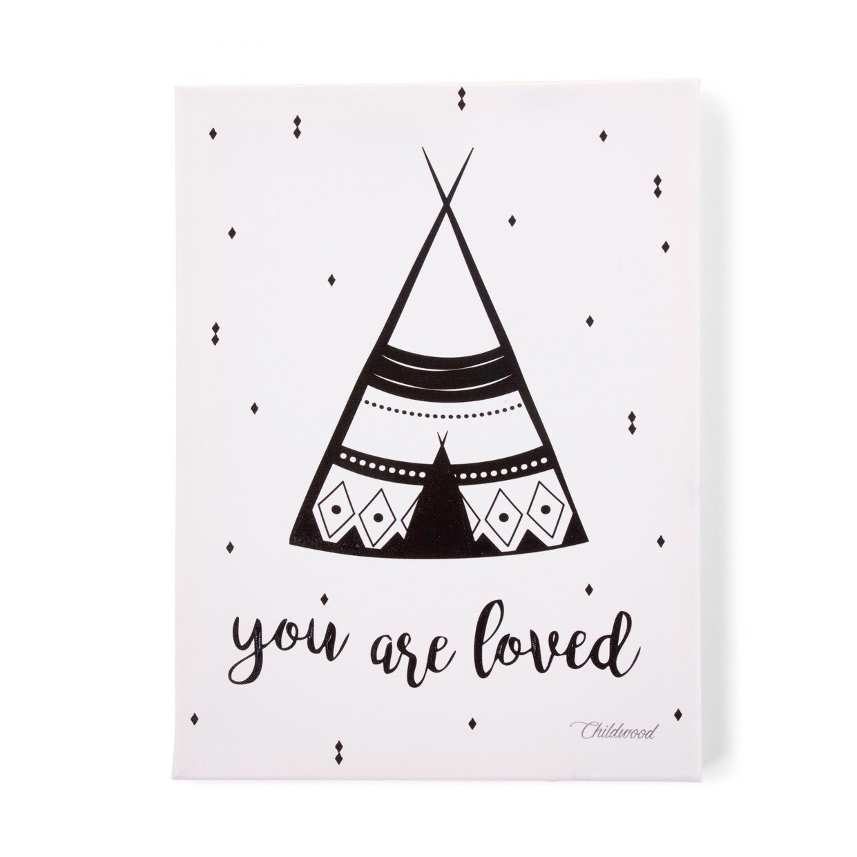 Tablou in ulei pentru copii, You Are Loved, 30 x 40 cm, alb cu negru