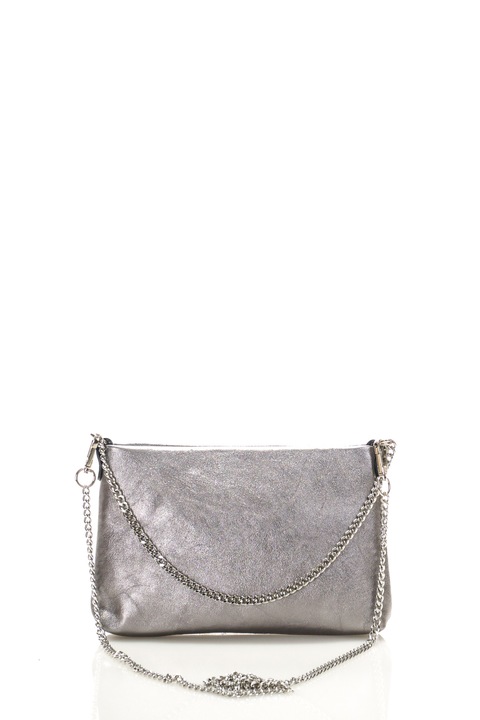 Geanta din piele, SOLEIL, EMILIO MASI, 18x14x3, Argintiu, 18 x 14 x 3 cm