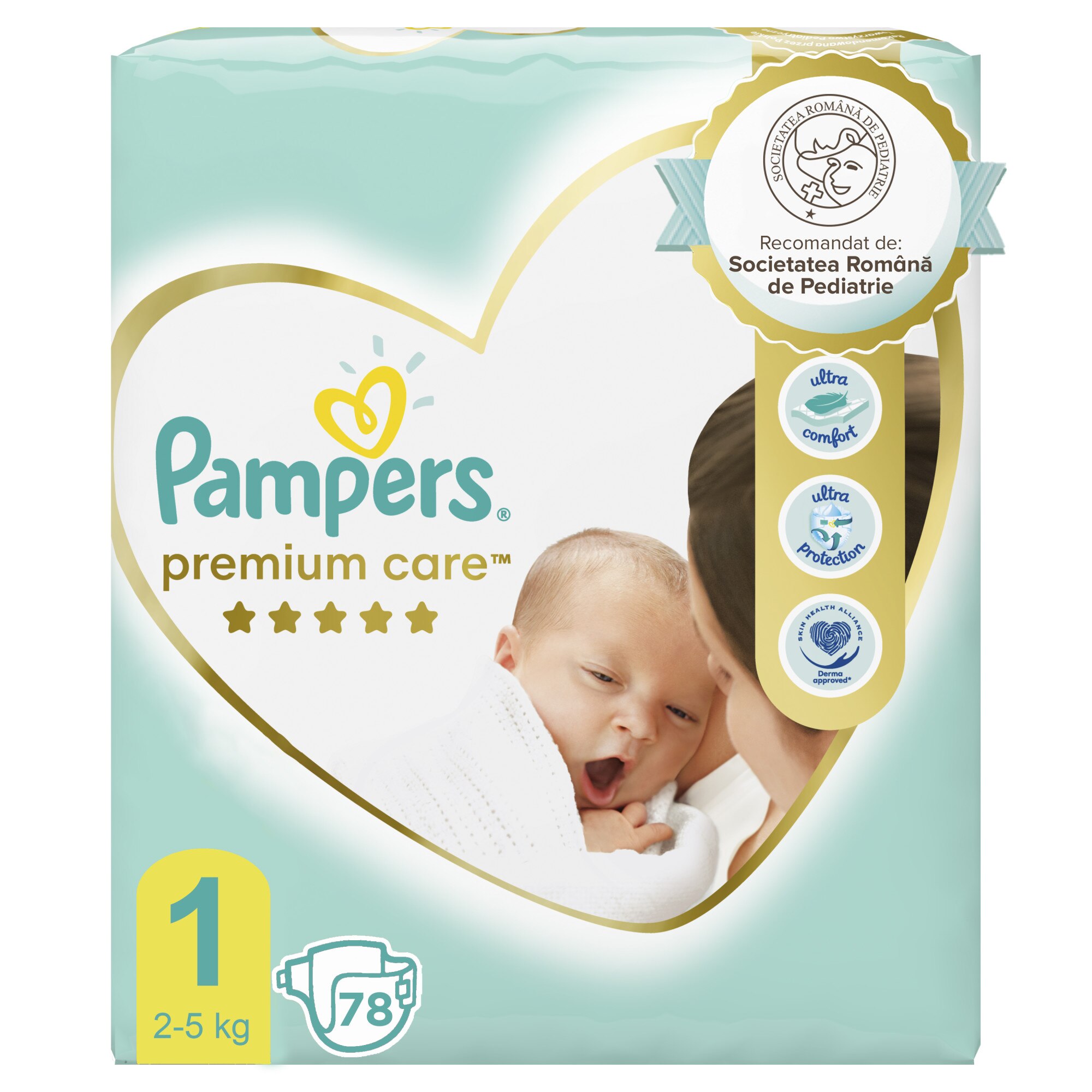 Scutece Pampers Premium Care New baby, Nou nascut, 78 buc