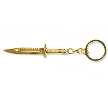 Breloc CS:GO Fadecase M9 Bayonet, Placat cu aur 18k, 9 cm Breloc CS:GO Fadecase M9 Bayonet, Placat cu aur 18k, 9 cm
