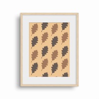 tablou cu rama de lemn natur frunze maro de fag pattern arta inramata art prints decoratiuni 50 x 70 cm imagen 26_0_
0