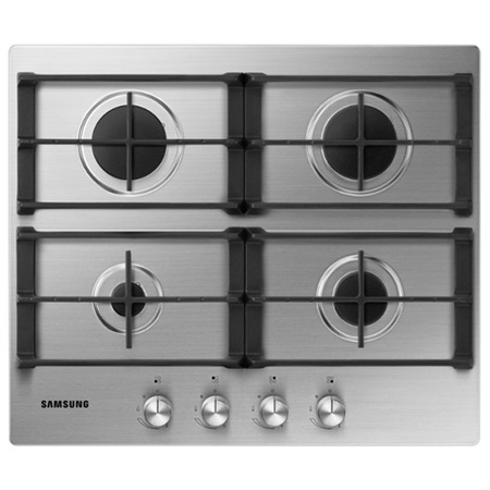 Plita incorporabila Samsung NA64H3010AS/L1, Gaz, 4 arzatoare, Gratare de fonta, 60 cm, Inox