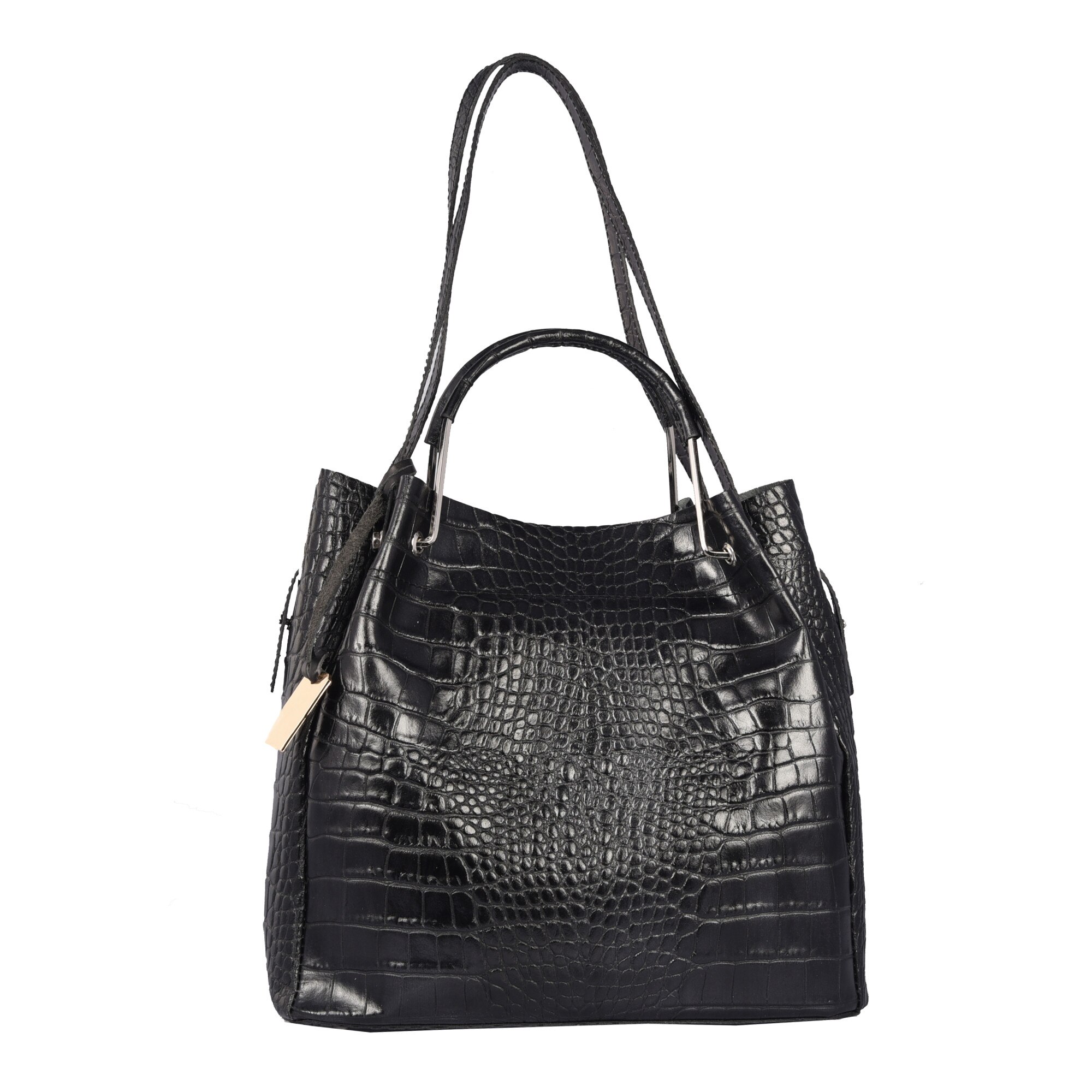 Geanta din piele, CAMELIA, EMILIO MASI, negru, 29x30x14