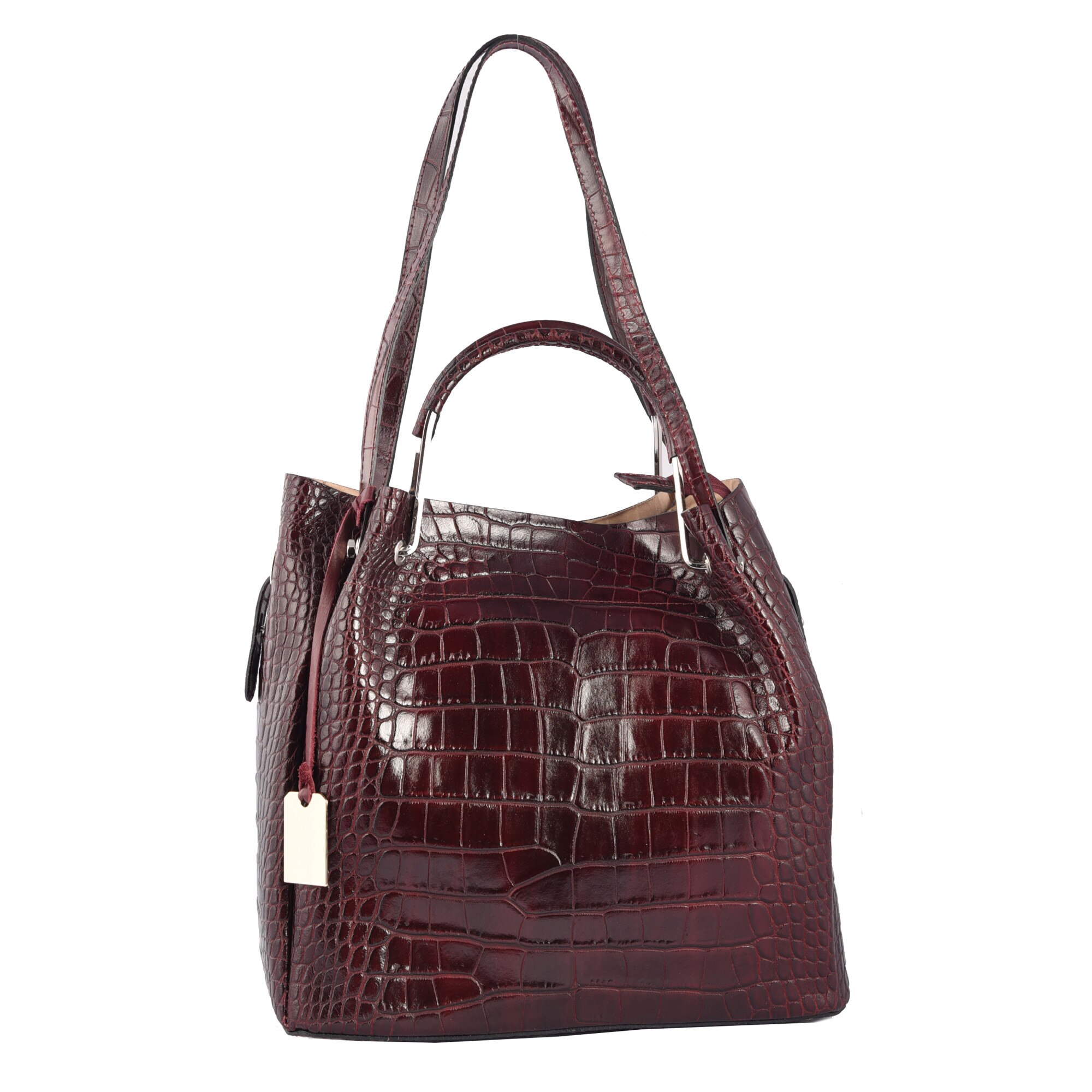 Geanta din piele, CAMELIA, EMILIO MASI, rosu bordeaux, 29x30x14