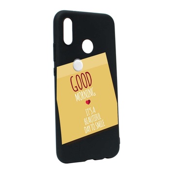 Husa Huawei P20 Lite, Silicon, Sticker Good Morning B48 Husa Huawei P20 Lite, Silicon, Sticker Good Morning B48