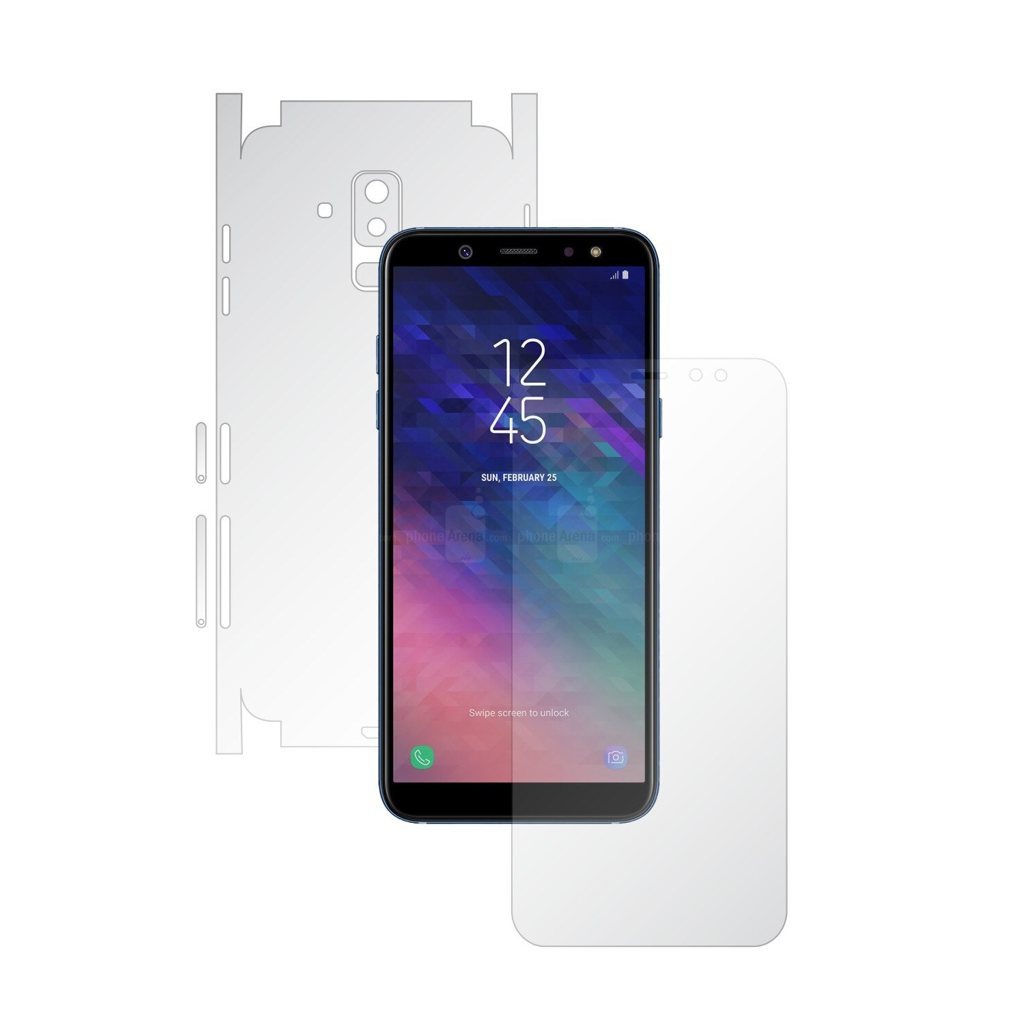 Folie Full Body Invisible Skinz UHD AutoRegeneranta pentru Samsung Galaxy A6+ Plus (2018) - Folie Protectie Siliconica Ultra-Clear cu taiere 360 Cut pentru Ecran, Carcasa Spate si Laterale, Skin Adeziv Transparent, Edge to Edge Cover