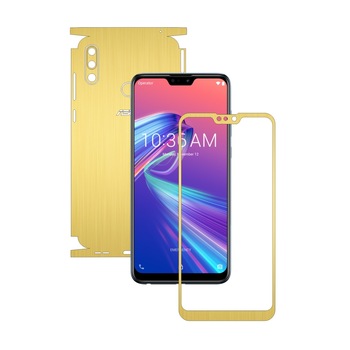 Folie Protectie Carbon Skinz pentru Asus Zenfone Max Pro (M2) - Brushed Auriu 360 Cut, Skin Adeziv Full Body Cover pentru Rama Ecran, Carcasa Spate si Laterale Folie Protectie Carbon Skinz pentru Asus Zenfone Max Pro (M2) - Brushed Auriu 360 Cut, Skin Adeziv Full Body Cover pentru Rama Ecran, Carcasa Spate si Laterale