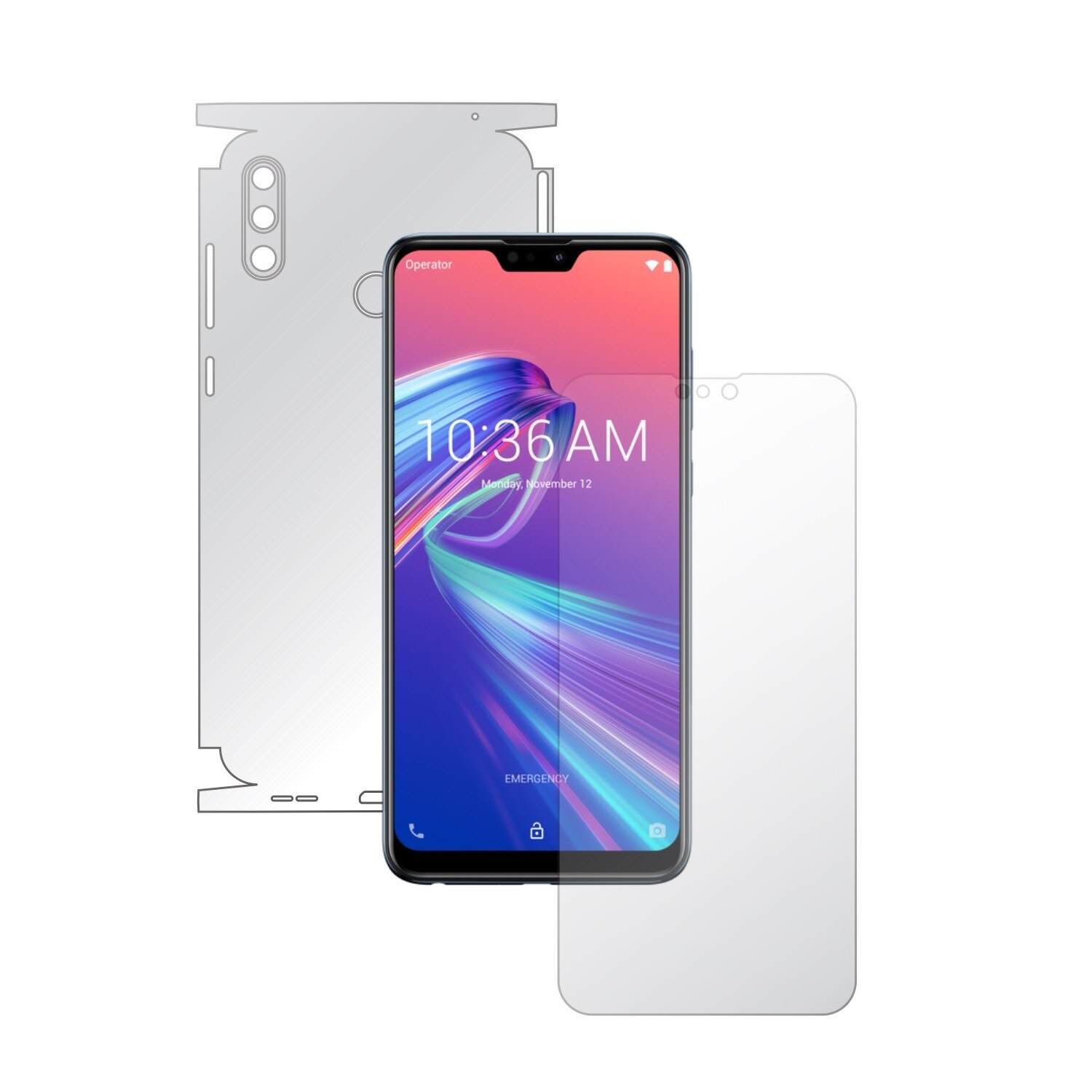 Folie Full Body Invisible Skinz UHD AutoRegeneranta pentru Asus Zenfone Max Pro (M2) - Folie Protectie Siliconica Ultra-Clear cu taiere 360 Cut pentru Ecran, Carcasa Spate si Laterale, Skin Adeziv Transparent, Edge to Edge Cover