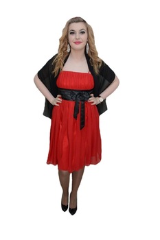 Rochie tinereasca cu fundita aplicata, D&J Exclusive, Rosu Rochie tinereasca cu fundita aplicata, D&J Exclusive, Rosu