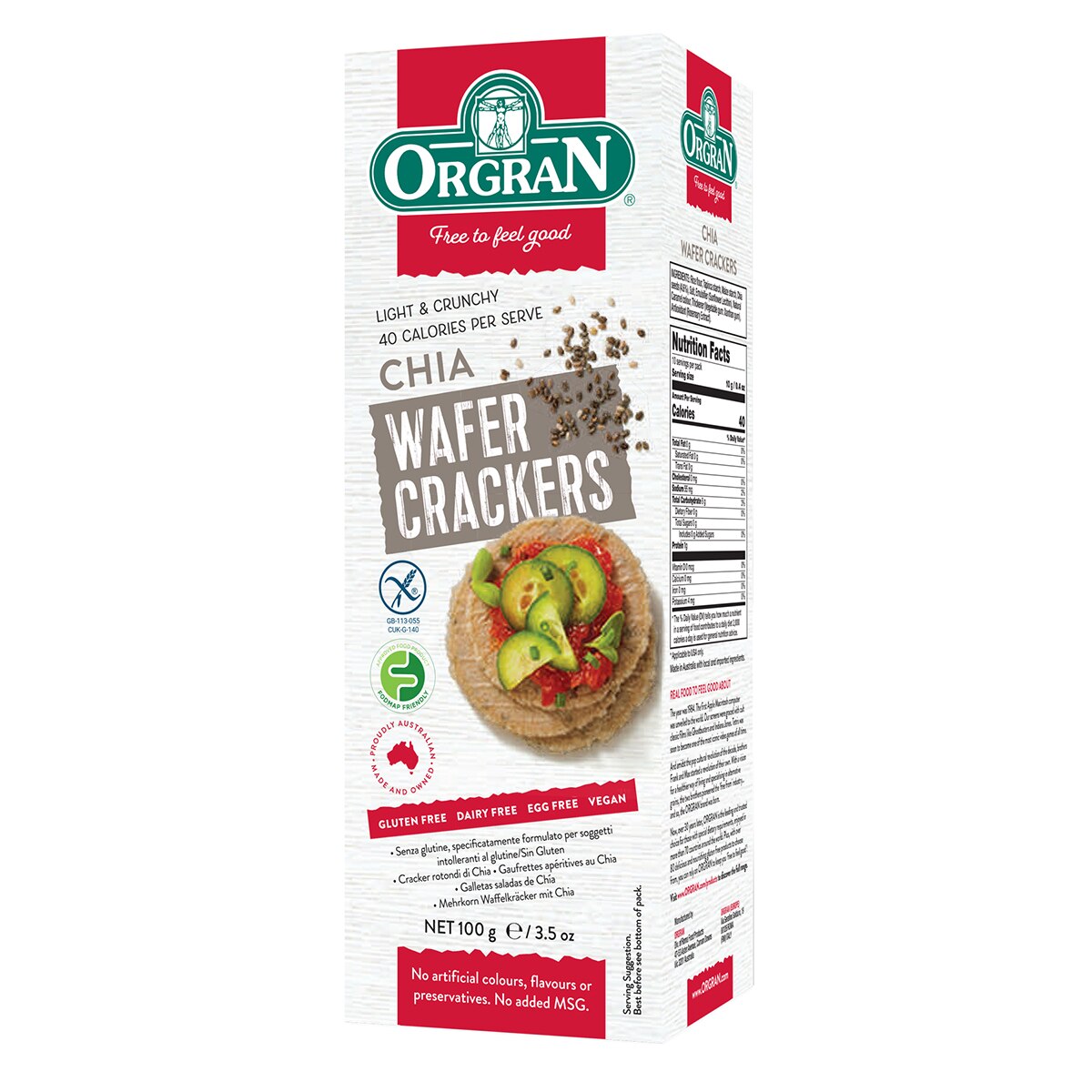 Crackers din chia, Orgran, 100 g
