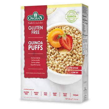 Quinoa Puffs, Orgran, fara gluten si alergeni, vegan, 300g Quinoa Puffs, Orgran, fara gluten si alergeni, vegan, 300g