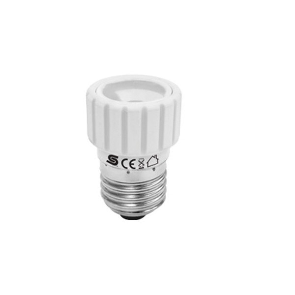 Adaptor dulie E27 - GU10, Home, din ceramica si plastic, culoare alba