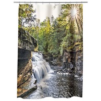 Perdea Dus, Cada pentru Baie Art Factory Cascada in padure luminata de soare, Model Mare, Model Multicolor, Decoratiuni Baie, 150 x 200 cm