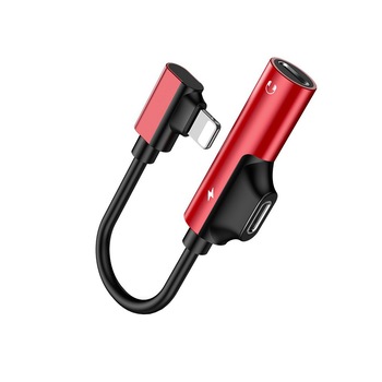 Mini adaptor lightning compact 2 in 1 cu jack 3.5 pentru casti si incarcare separata pentru Iphone / ipad , rosu Mini adaptor lightning compact 2 in 1 cu jack 3.5 pentru casti si incarcare separata pentru Iphone / ipad , rosu