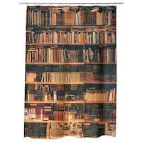 Perdea Dus, Cada pentru Baie Art Factory Biblioteca Model Mare, Model Multicolor, Decoratiuni Baie, 150 x 200 cm