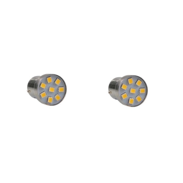 Set 2 bucati bec LED M-Tech BA15s 8xSMD3528 24V alb