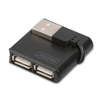 Hub, DIGITUS, 4-port USB 2.0, negru Hub, DIGITUS, 4-port USB 2.0, negru