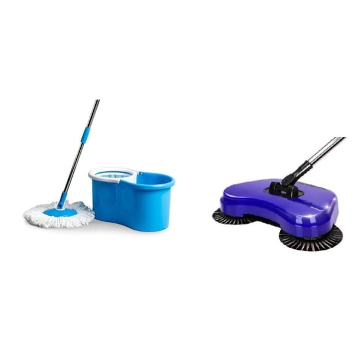 Въртящ се моп с кофа, Magic Mop, ERTONE, 360 градуса и Въртящ се моп, 3 в 1