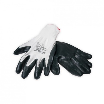 Set Manusi de protectie din poliester imersate partial in cauciuc, 12 perechi Set Manusi de protectie din poliester imersate partial in cauciuc, 12 perechi