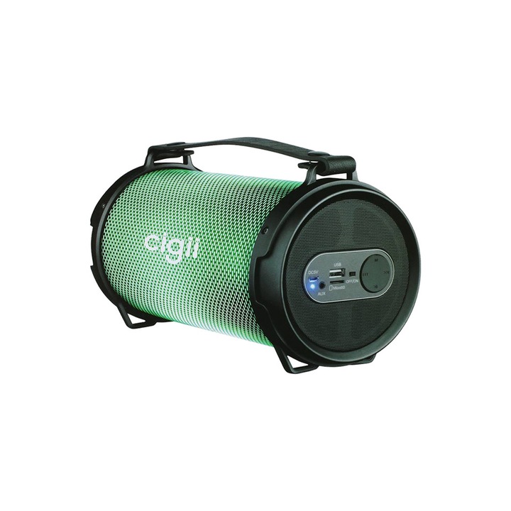Преносима Bluetooth колонка Cigii, 12W, Портативна, USB charging, LED светлина, Сребрист / Черен
