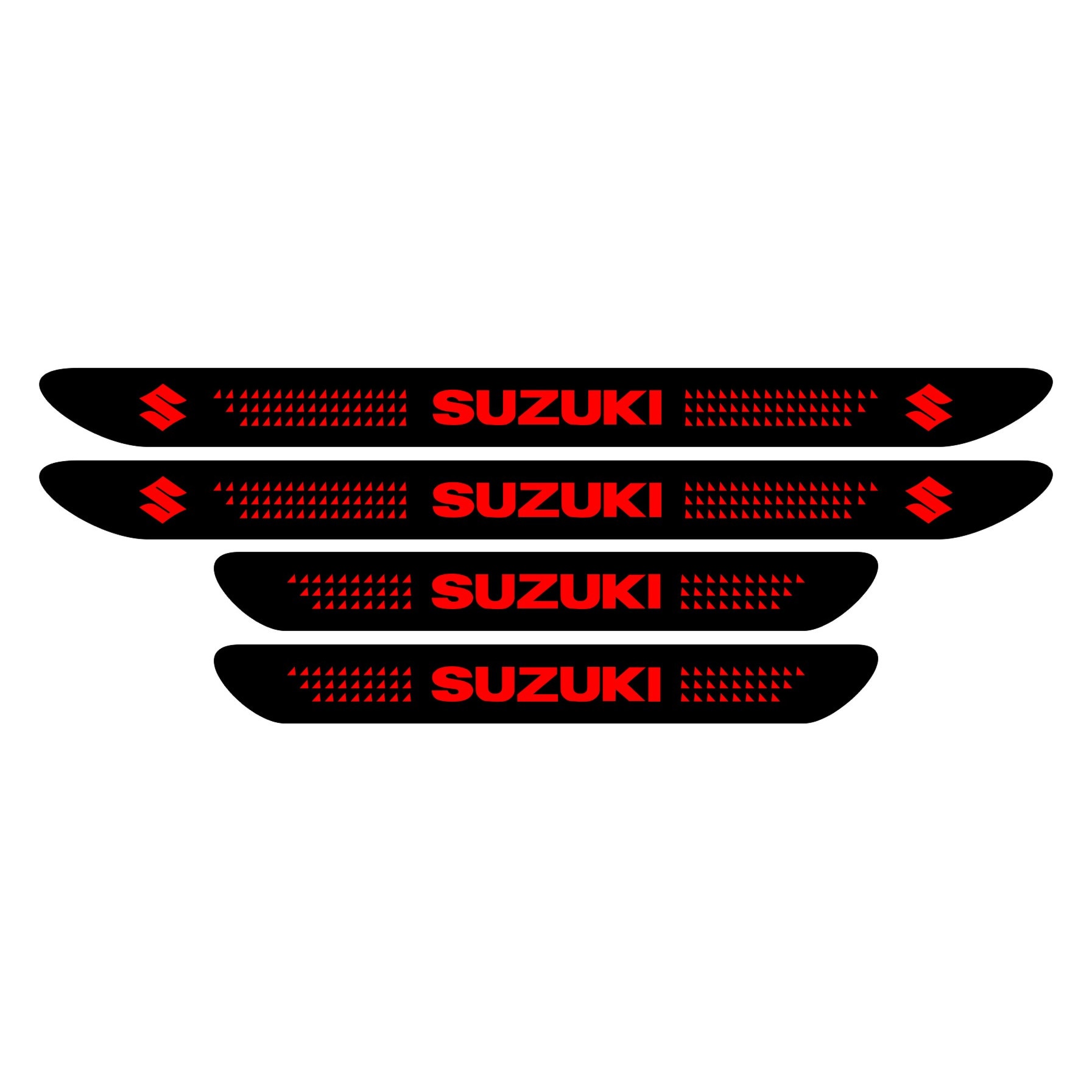Set stickere praguri Suzuki, negru - rosu, sticker decorativ