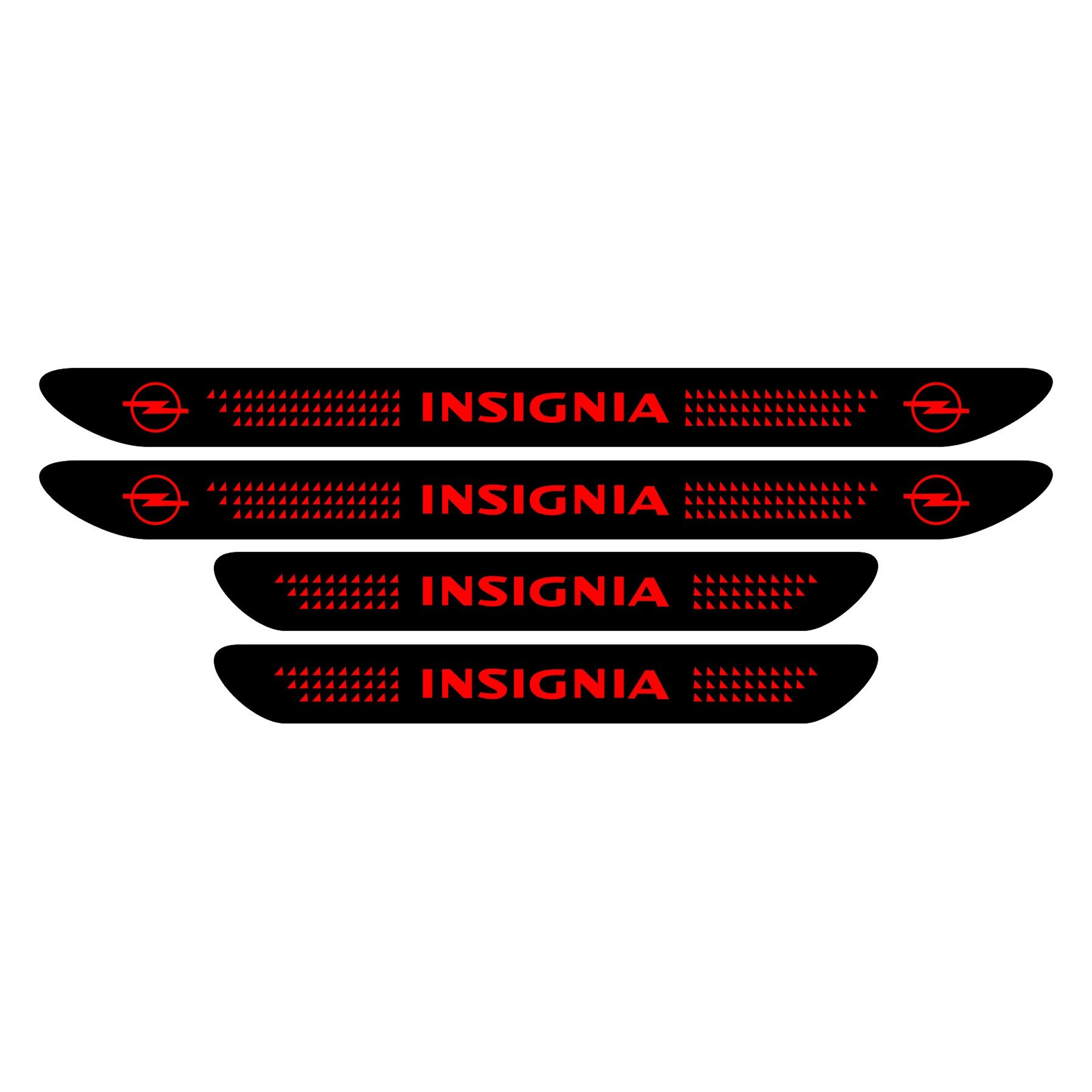 Set stickere praguri Insignia, negru - rosu, sticker decorativ