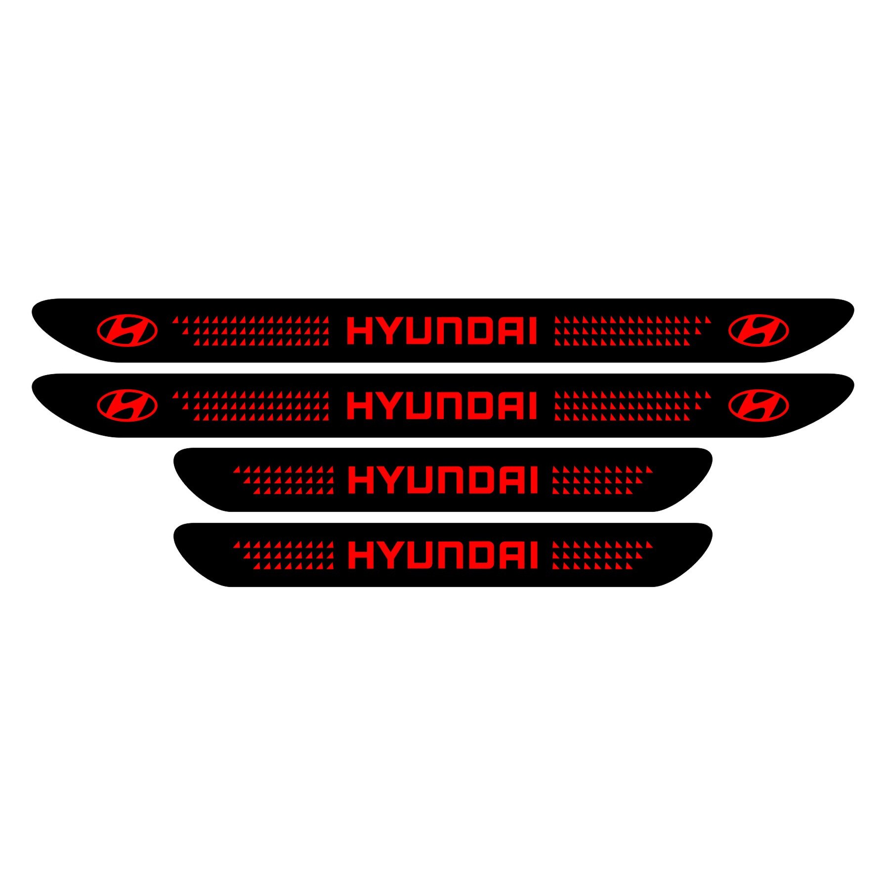 Set stickere praguri Hyundai, negru - rosu, sticker decorativ