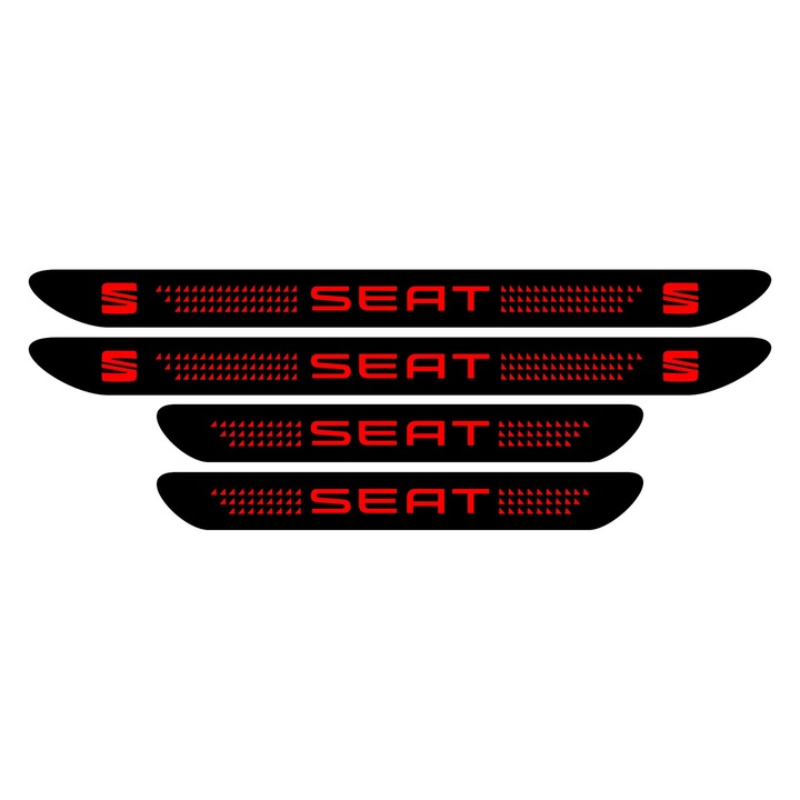 Set stickere praguri Seat, negru - rosu, sticker decorativ