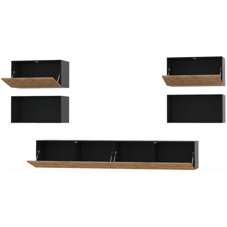 Living Kring Augusta, 225/190/39, antracit / stejar wotan