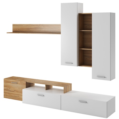 Living Kring Miro, 240 x 200 x 44, alb/ stejar