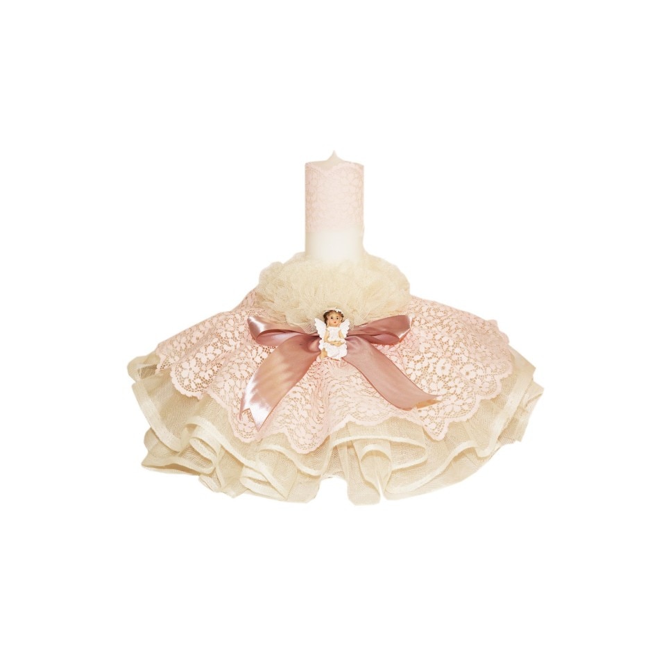 Lumanare pentru botez, dantela, 30x7 cm, dae2820