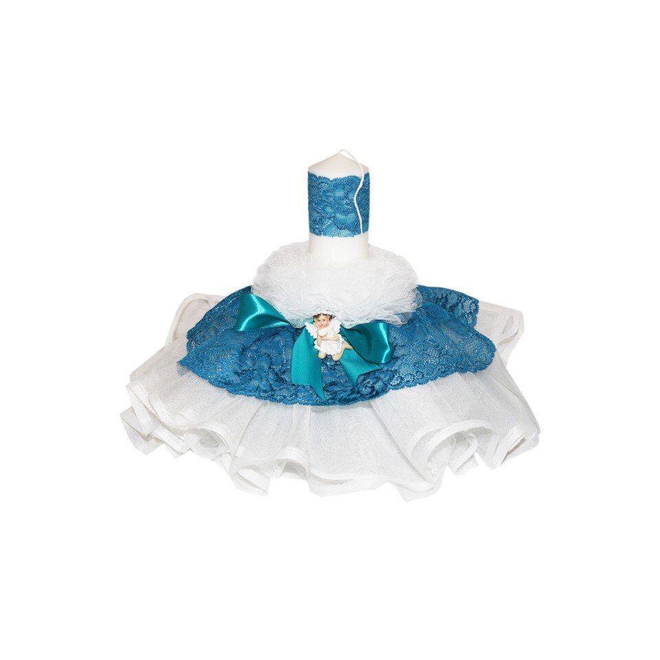 Lumanare pentru botez, dantela, 30x7 cm, dae2830