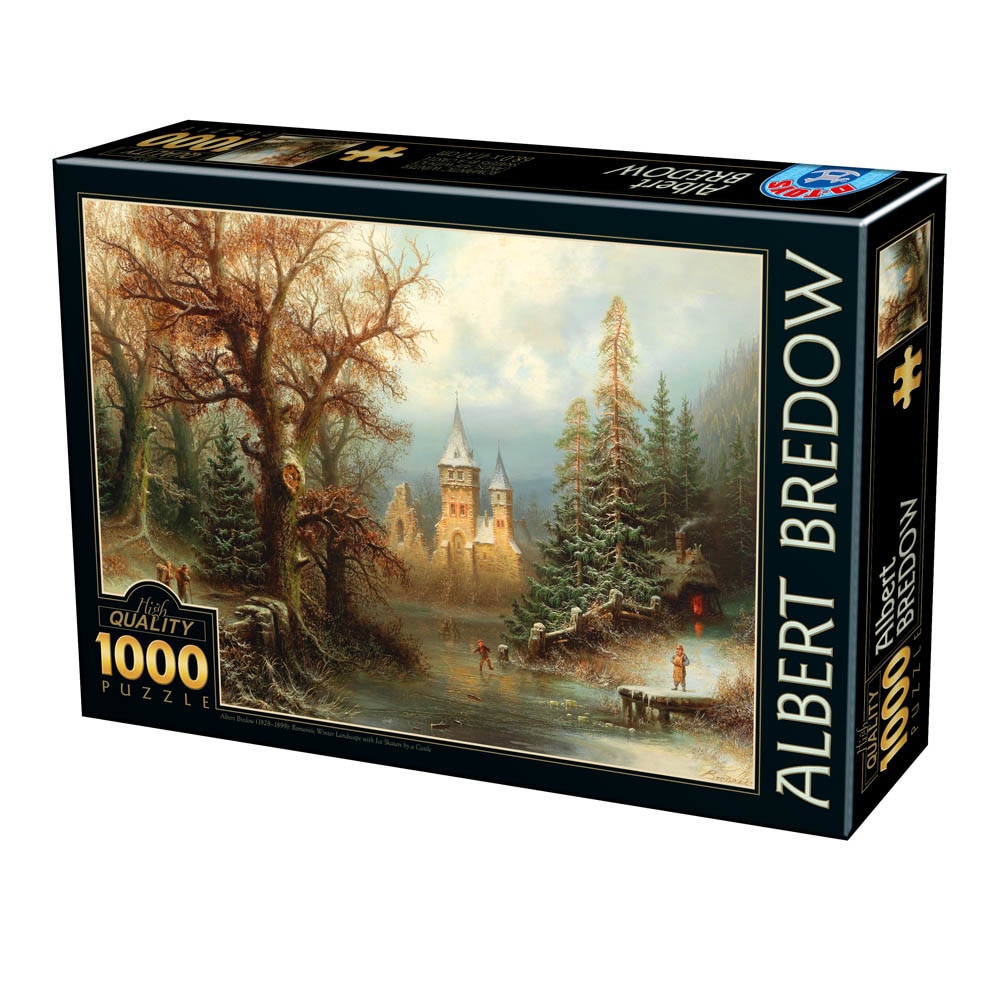 Puzzle D-Toys, Albert Bredow, Peisaj de Iarna Romantic, 1000 piese