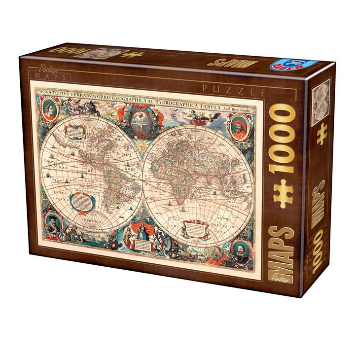 D-Toys - Puzzle Antik világtérkép - 1 000 darab