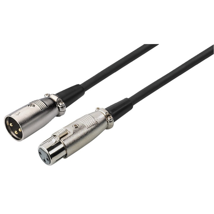 Cablu audio 6 metri XLR Mama-Tata MEC-20/SW Monacor
