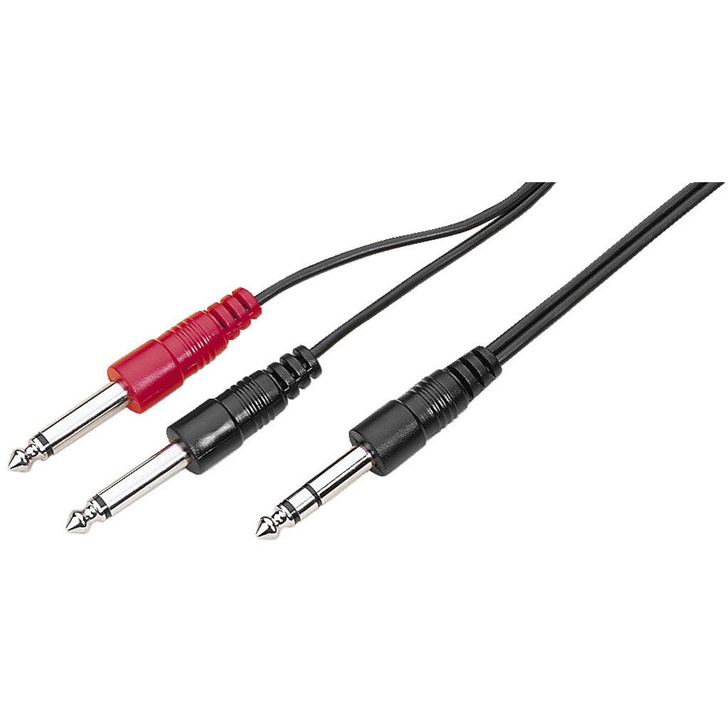 Cablu audio 2 m 1xStereo Jack 6.3mm - 2xMono Jack 6.3mm MCA-202 Monacor