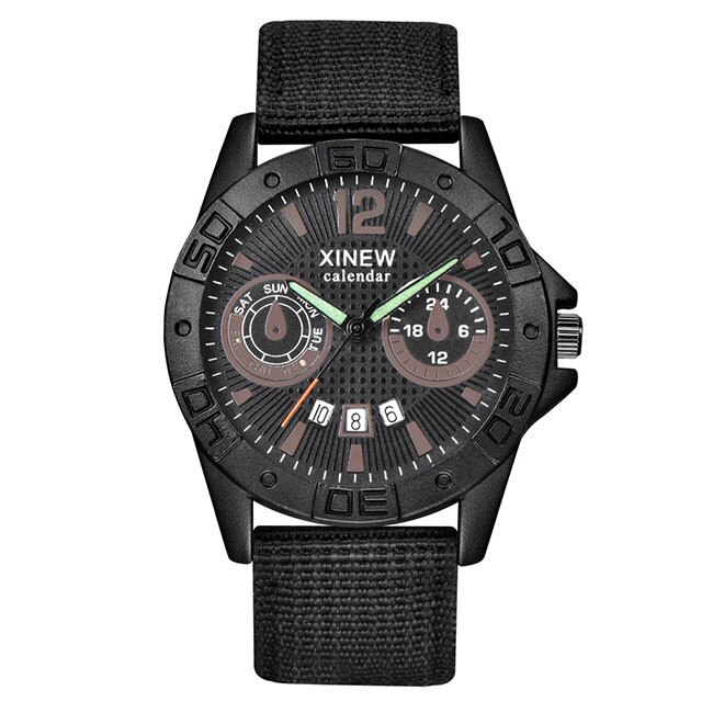 Ceas Barbatesc Quartz XINEW Sport Negru, CP9374NU, curea din textil, afisaj analog