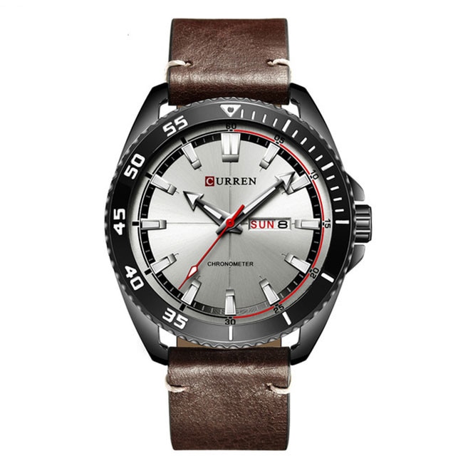 Ceas Barbatesc Quartz Curren Casual Elegant Maro, CP99677MO, curea din piele, afisaj analog