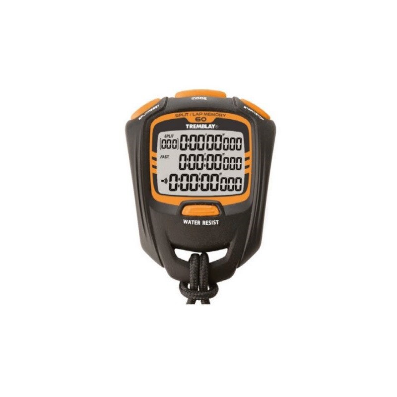 Cronometru profesional 60 memorii, rezistent la apa pana la 30 m, cu snur, Maro/Portocaliu